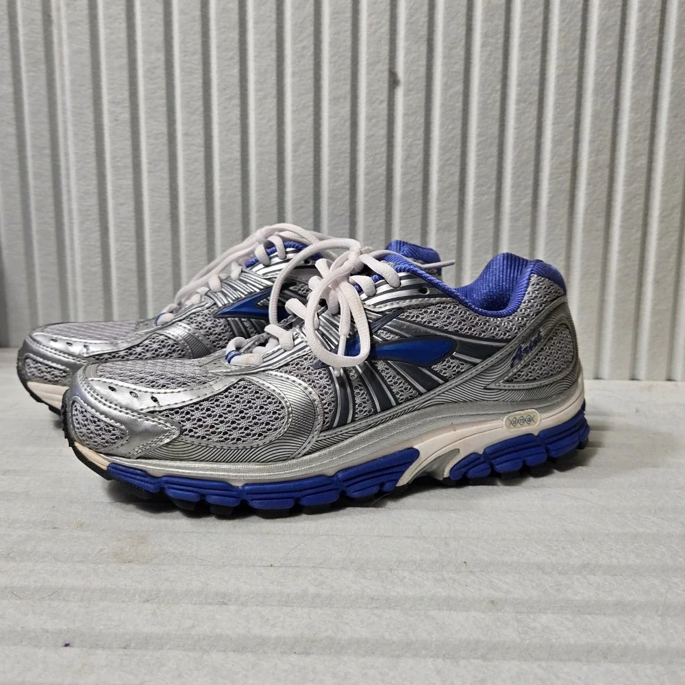Brooks Ariel Womens Running Shoes Silver Blue Mesh Athletic Sneakers MoGo